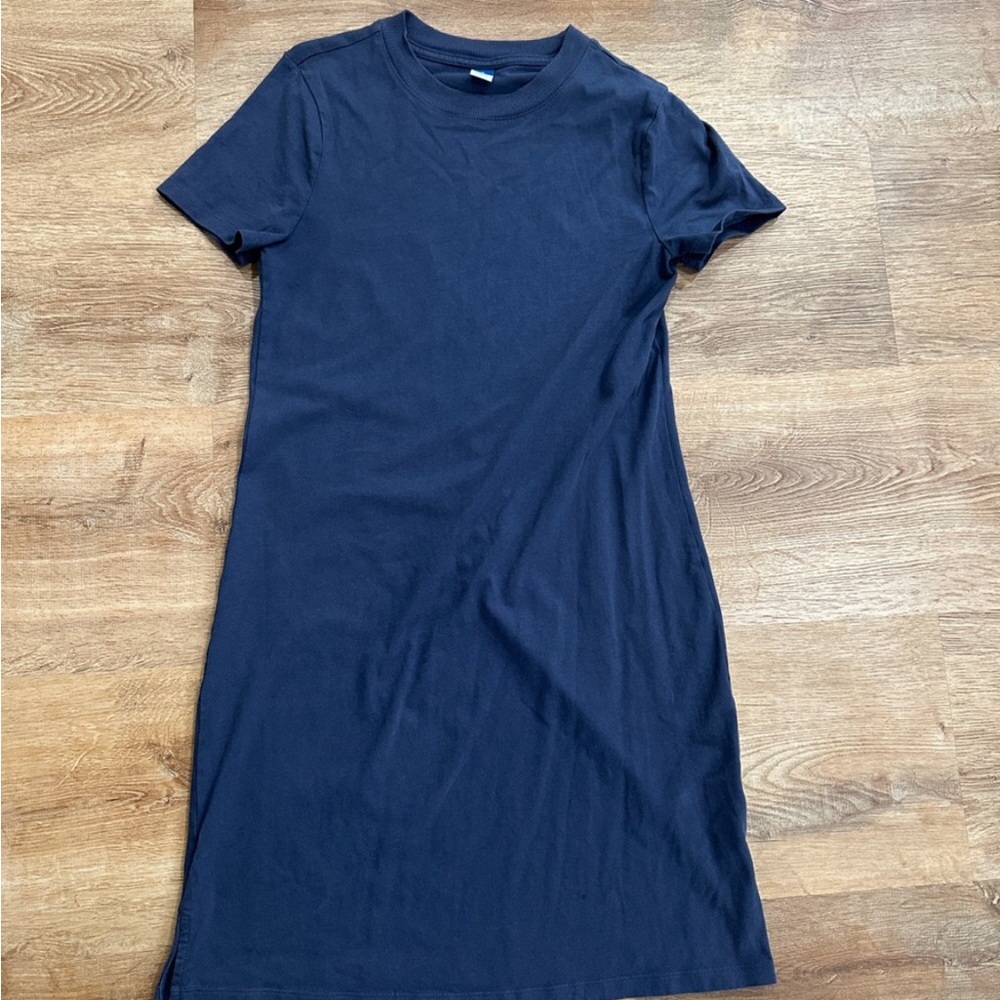 Old Navy Navy Crewneck Short Sleeve T-Shirt Dress